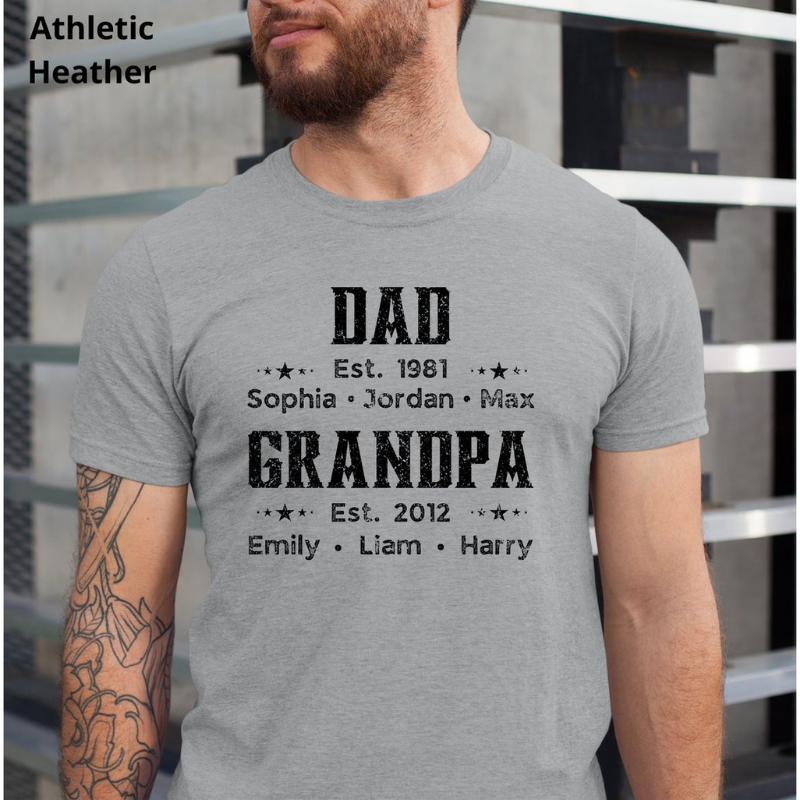 Personalized Dad Est Grandpa Est With Kids Name