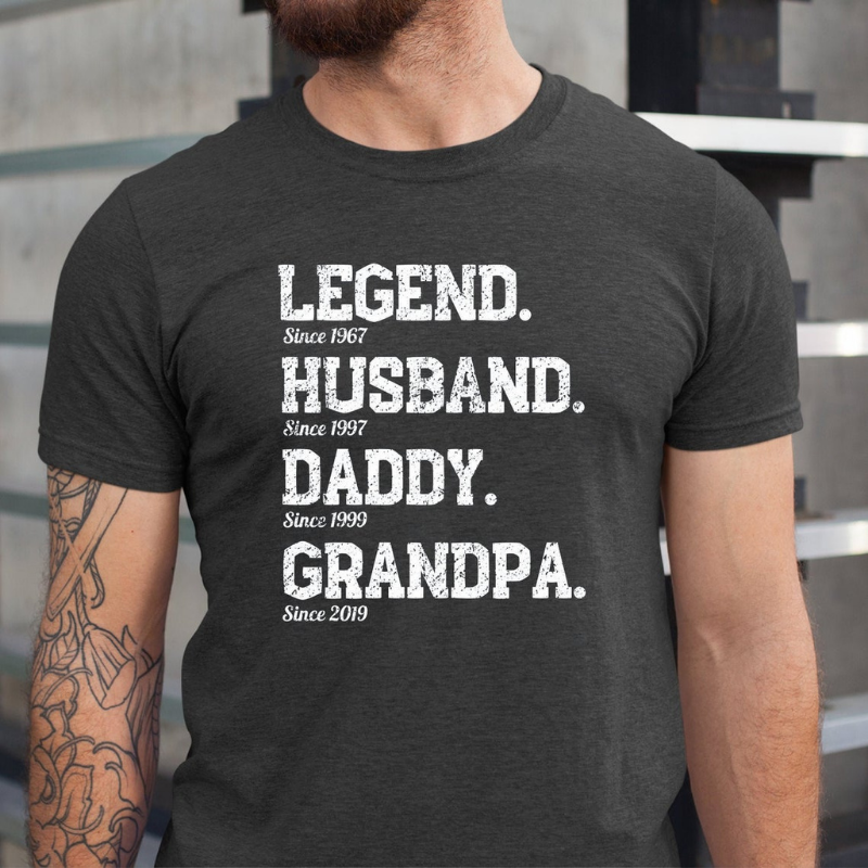 Legend Husband Daddy Grandpa Shirt, Fathers Day Shirt, Custom Grandpa ...
