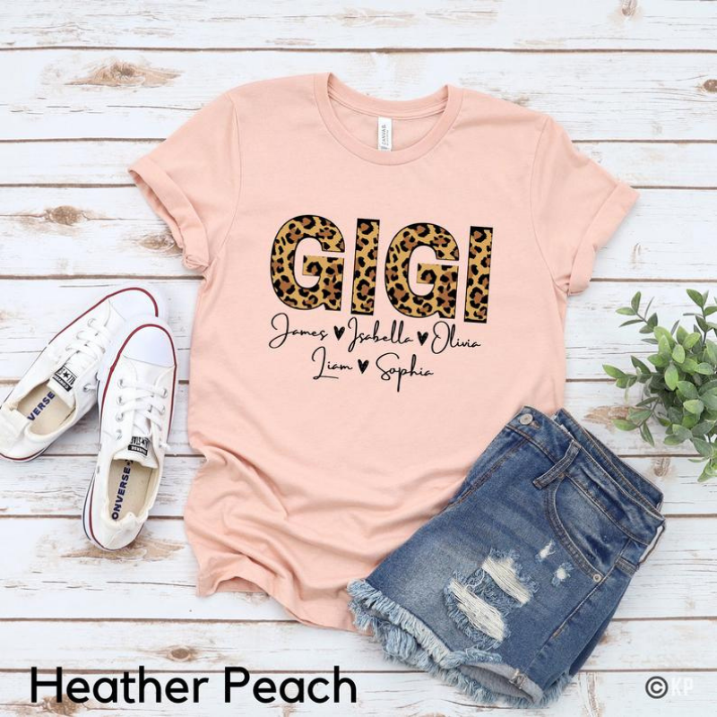 personalized gigi with grandkids name heather peach