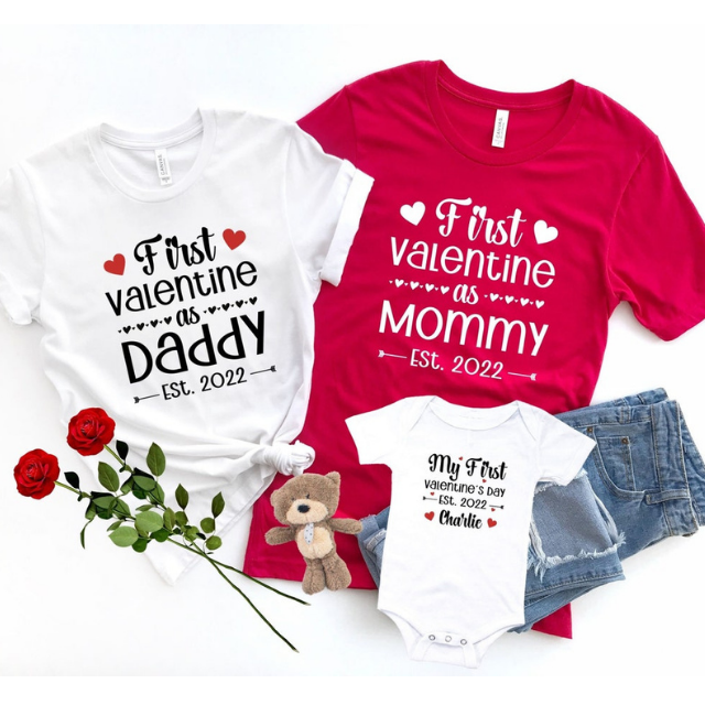 First Time Dad Valentines Shirt, First Time Mom Valentines Shirt