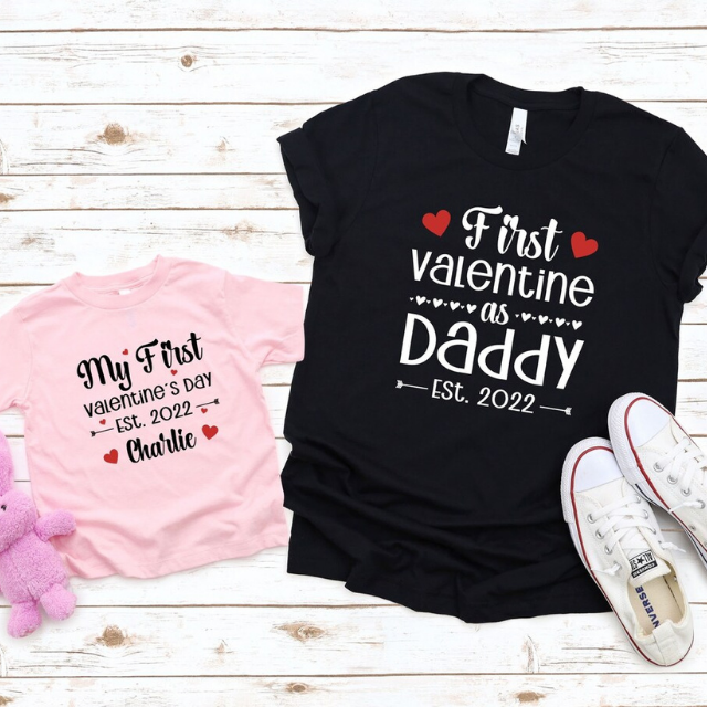 First Time Dad Valentines Shirt, First Time Mom Valentines Shirt