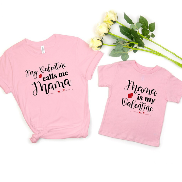 My Favorite Valentine Calls Me Mama Shirt Valentines Gifts for Mom - Happy  Place for Music Lovers