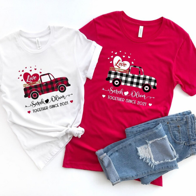 Personalized Valentines couples Shirts