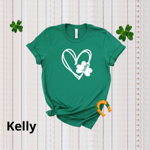 Heart Shamrock Shirt, St Patrick's Day Shirt, Lucky Shirt
