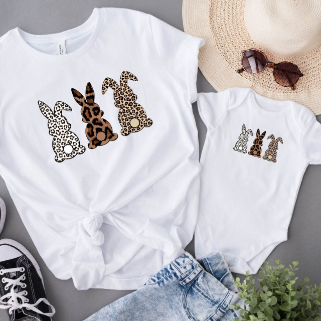 Leopard Bunny Shirt, Animal Print Bunny, Easter Bunnies Shirt