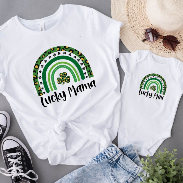 Lucky Mama Shirt, Lucky Mini Onesie, Mama Mini Matching St Patrick's Day Shirts