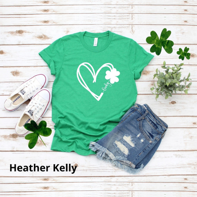 Lucky Shirt, Heart Shamrock Shirt, St Patrick's Day Shirt