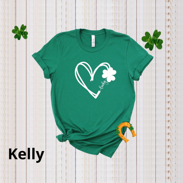 Lucky Shirt, Heart Shamrock Shirt, St Patrick's Day Shirt