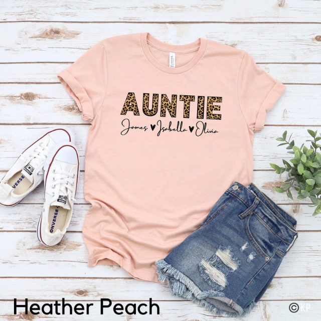 Personalized Auntie Shirt with kids Name, Christmas Gift For Aunt