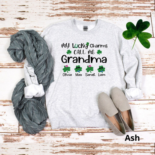 Personalized My Lucky Charms Call me Grandma Sweatshirt