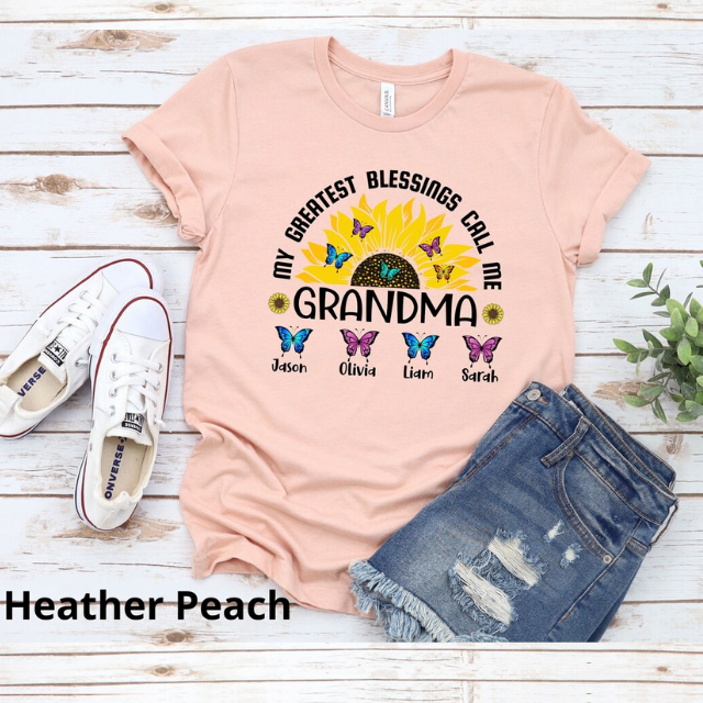 My Greatest Blessing Call Me Grandma Shirt, Personalized Grandma Shirt with Grandkids names