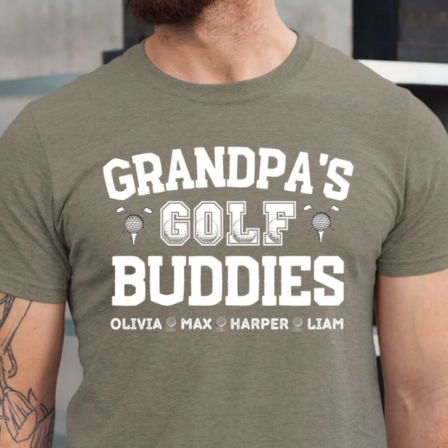 Personalized Grandpas Golf Buddies Shirt, Grandpa Golf Shirt with Grandkids name