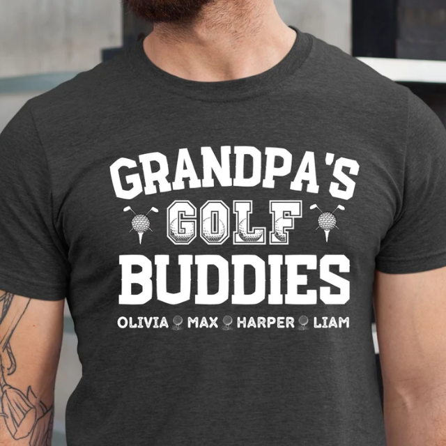 Personalized Grandpas Golf Buddies Shirt, Grandpa Golf Shirt with Grandkids name