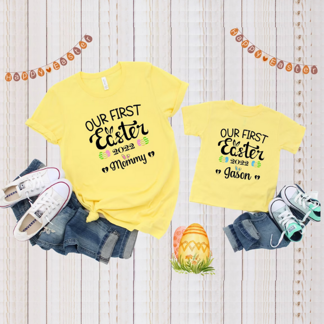 Personalized Our First Easter Shirts, Family Easter Shirt, Matching Family First Easter Shirts