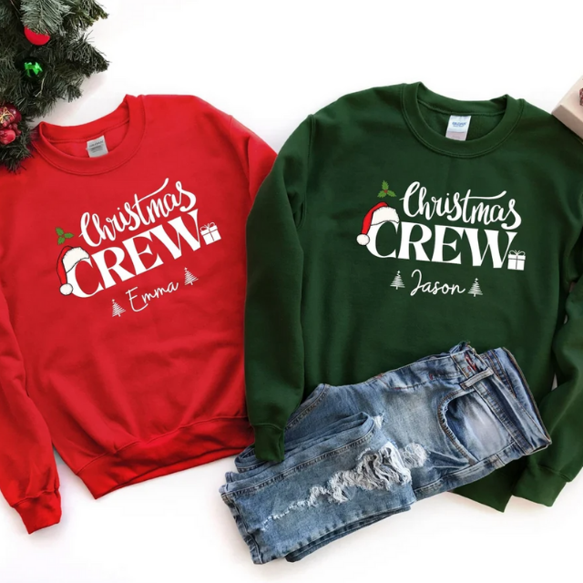 Custom Christmas Crew Sweatshirts, Family Christmas Sweatshirts (2)