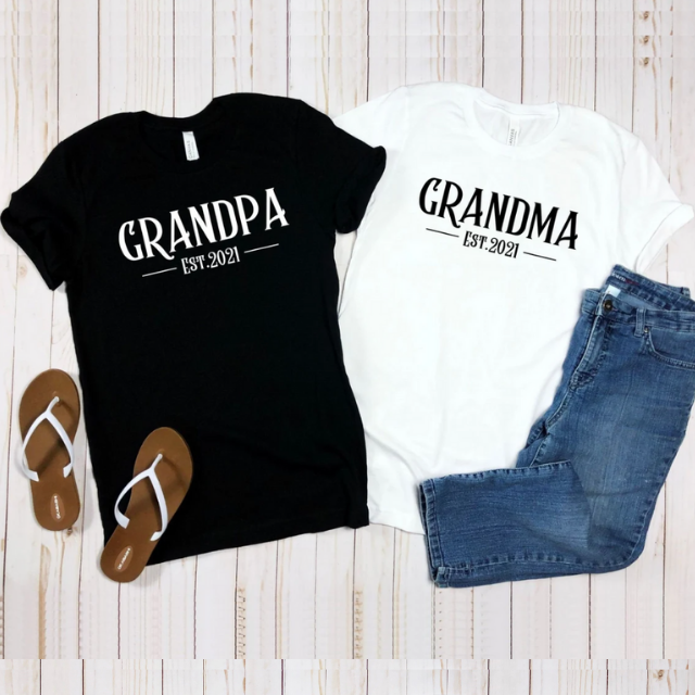 Custom Grandma And Grandpa Est Shirt, Grandma Est Shirt