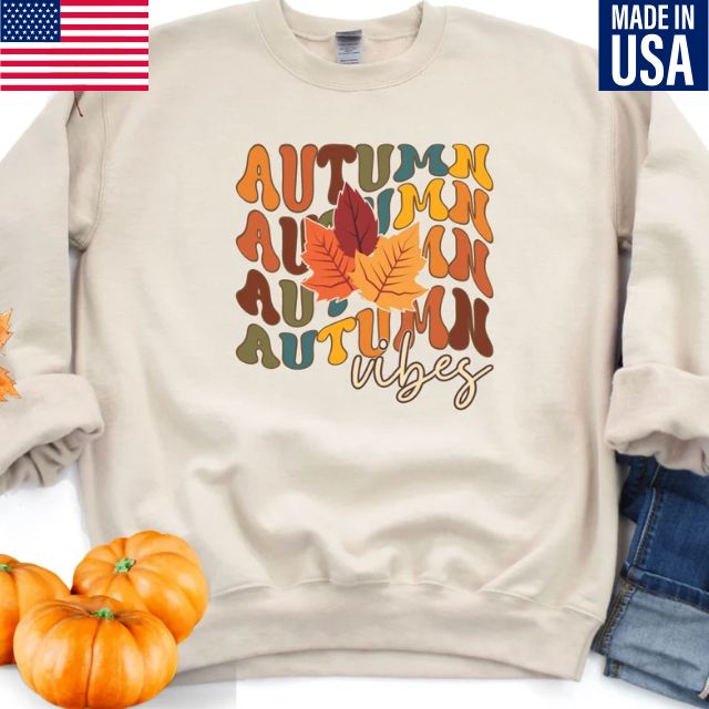 Autumn Vibes Sweatshirt, Retro Fall Sweatshirt, Autumn Shirt, Thanksgiving Sweatshirt