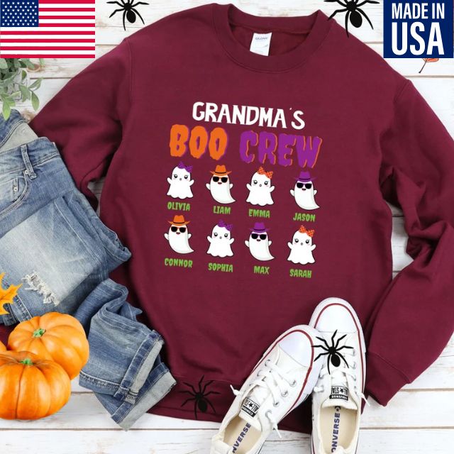 Custom Grandmas Boo Crew Sweatshirt, Nanas Boo Crew Sweatshirt