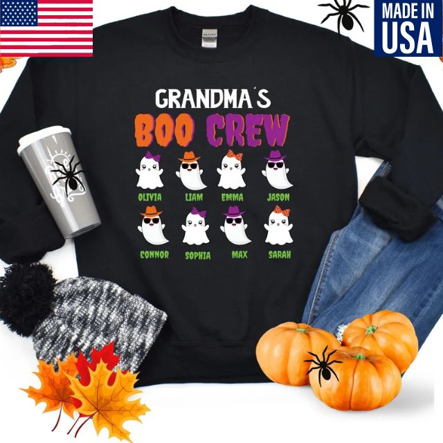 Custom Grandmas Boo Crew Sweatshirt, Nanas Boo Crew Sweatshirt