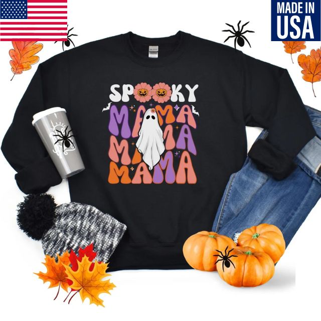 Spooky Mama Halloween Sweatshirt, Halloween Mama Sweatshirt, Spooky Season Sweatshirt
