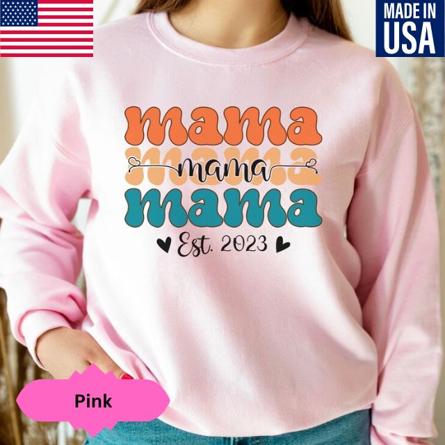 Custom Mama Sweatshirt, Retro Mama Sweatshirt, Gift For Mom