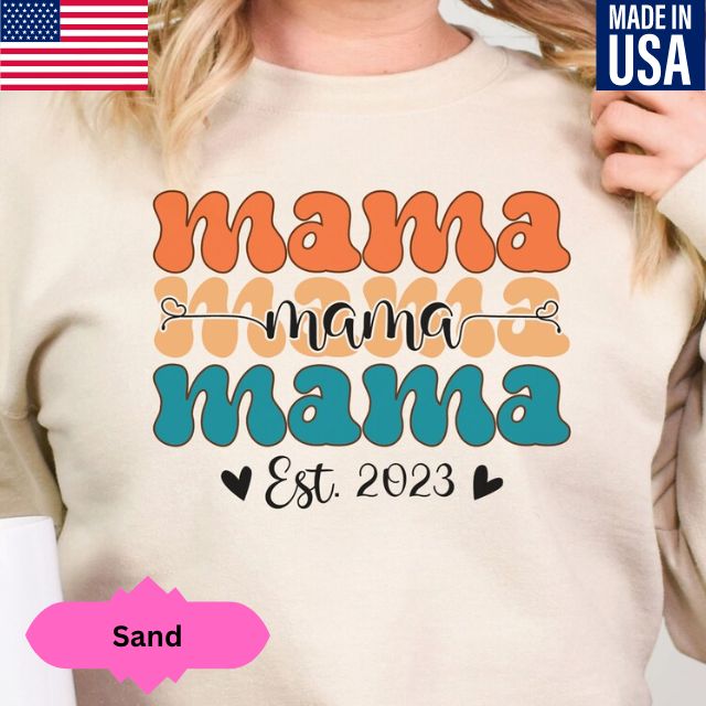 Custom Mama Sweatshirt, Retro Mama Sweatshirt, Gift For Mom