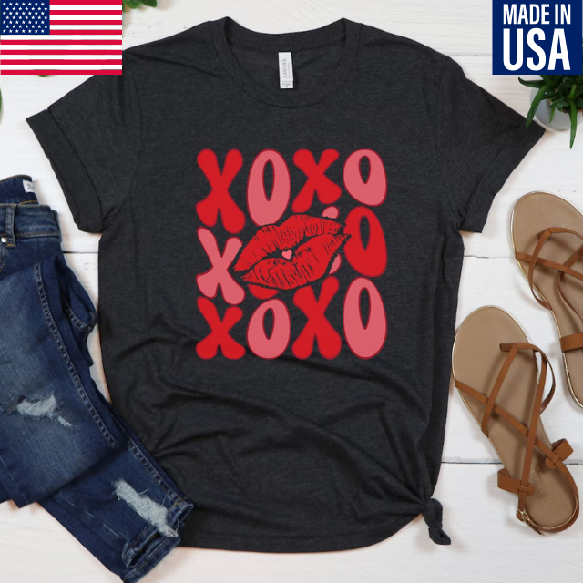 XOXO Hugs and Kisses Valentines Day Shirt, Retro Valentines Shirt
