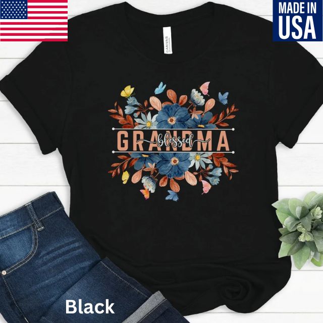 Custom Grandma Shirt, Blessed grandma Shirt, Grandma Wildflowers Shirt