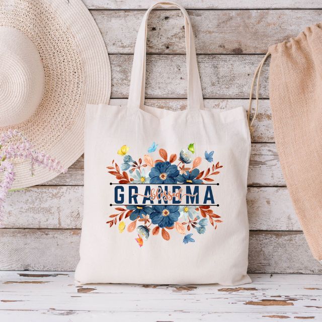 Custom Grandma Shirt, Blessed grandma Tote Bag