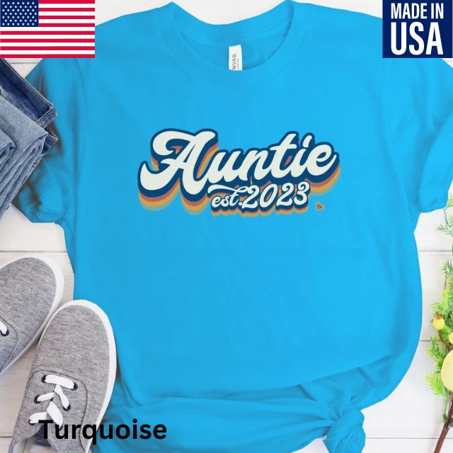 Retro Auntie Est 2023 Shirt, Custom Auntie Shirt, New Auntie Shirt