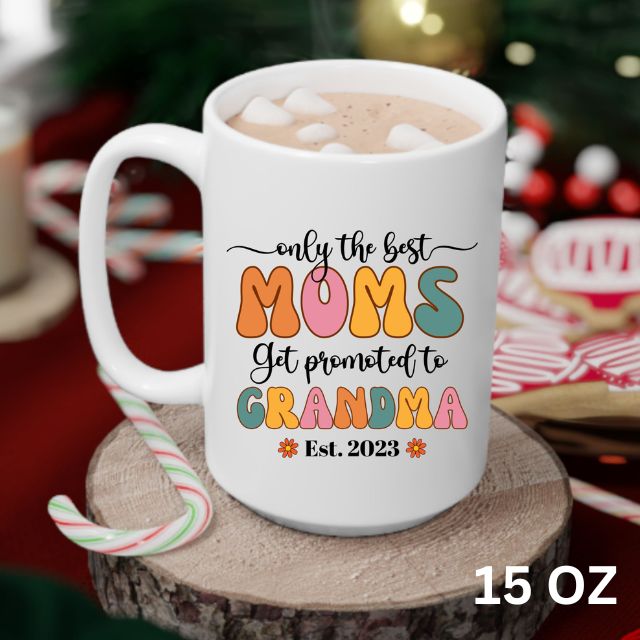 Retro Grandma Mug, Only the best moms get Promoted to Grandma Mug