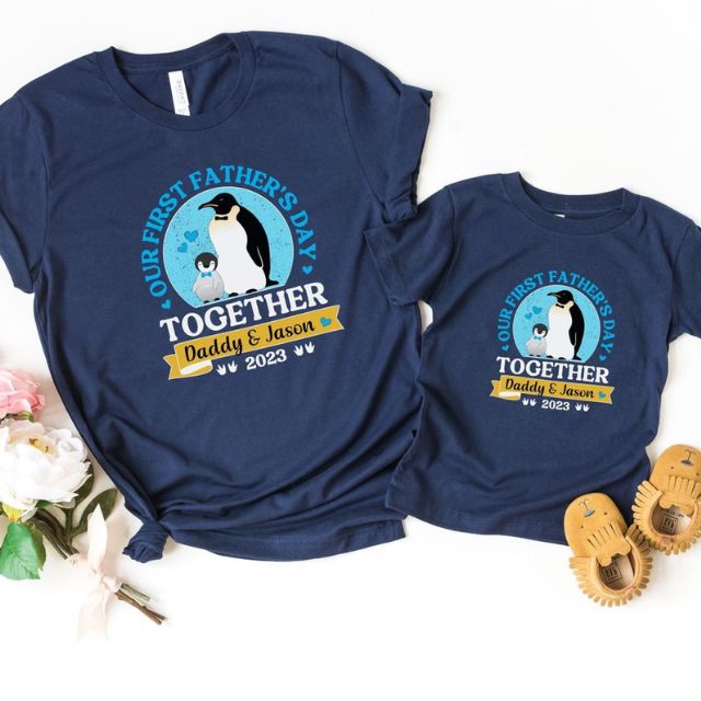 First Father's Day Penguin Matching Shirts