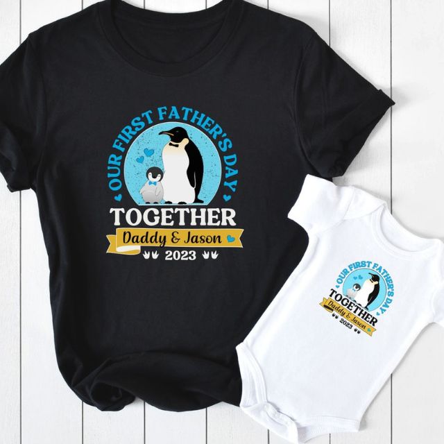 First Father's Day Penguin Matching Shirts