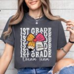 Personalized Grade Teacher Name Shirt – Retro Back to School First Grade Dream Team Tee | Gift for Teachers