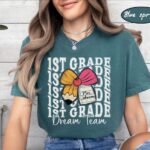 Personalized Grade Teacher Name Shirt – Retro Back to School First Grade Dream Team Tee | Gift for Teachers