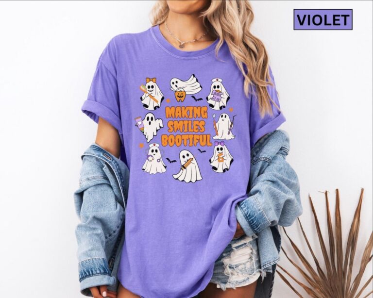Funny Dental Hygienist Halloween Shirt – 'Making Smiles Bootiful' Ghost Tee