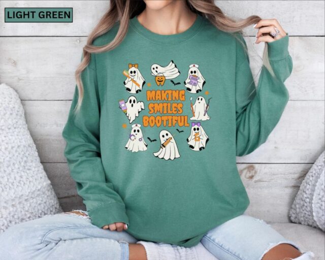 Funny Dental Hygienist Halloween Shirt – 'Making Smiles Bootiful' Ghost Tee