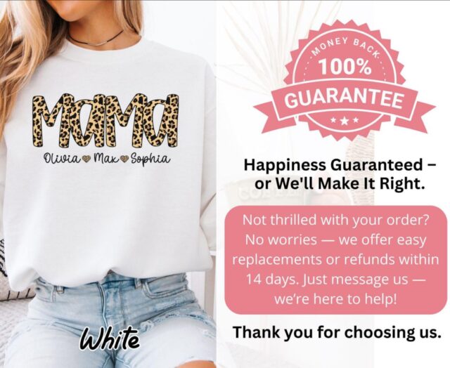 Personalized Leopard Mama Sweatshirt With Kids name