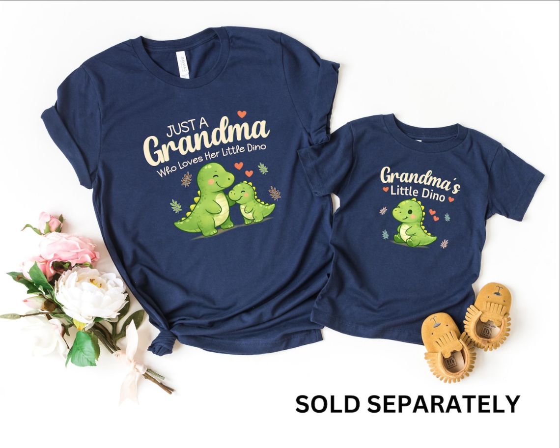 Grandma and me Dinosaur Matching Shirts